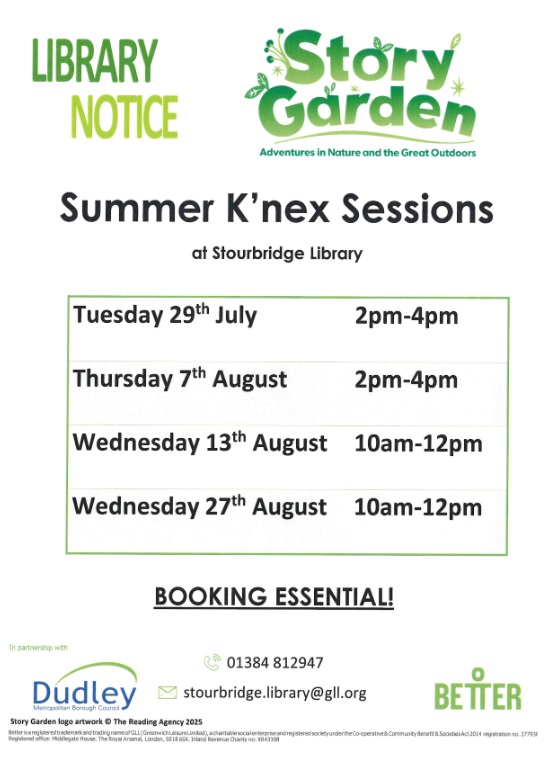 Stourbridge Library - Summer K'nex Sessions